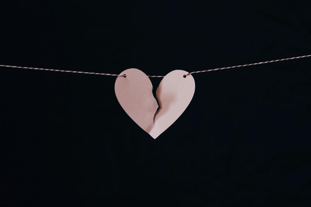 Broken heart on a string